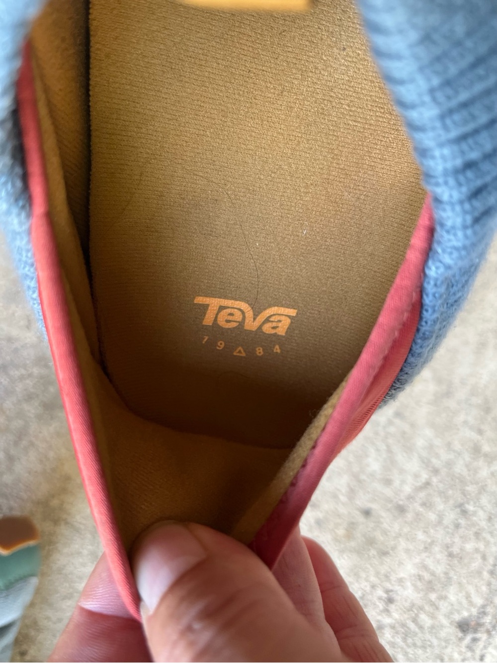 Teva Men’s Quilted Slip-On Sneakers - Slate Blue with Teal and Coral Accents - Picture 6 of 7